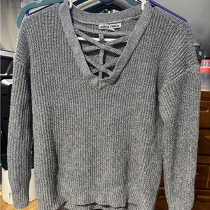 Moral Fiber Charcoal V-Neck Sweater